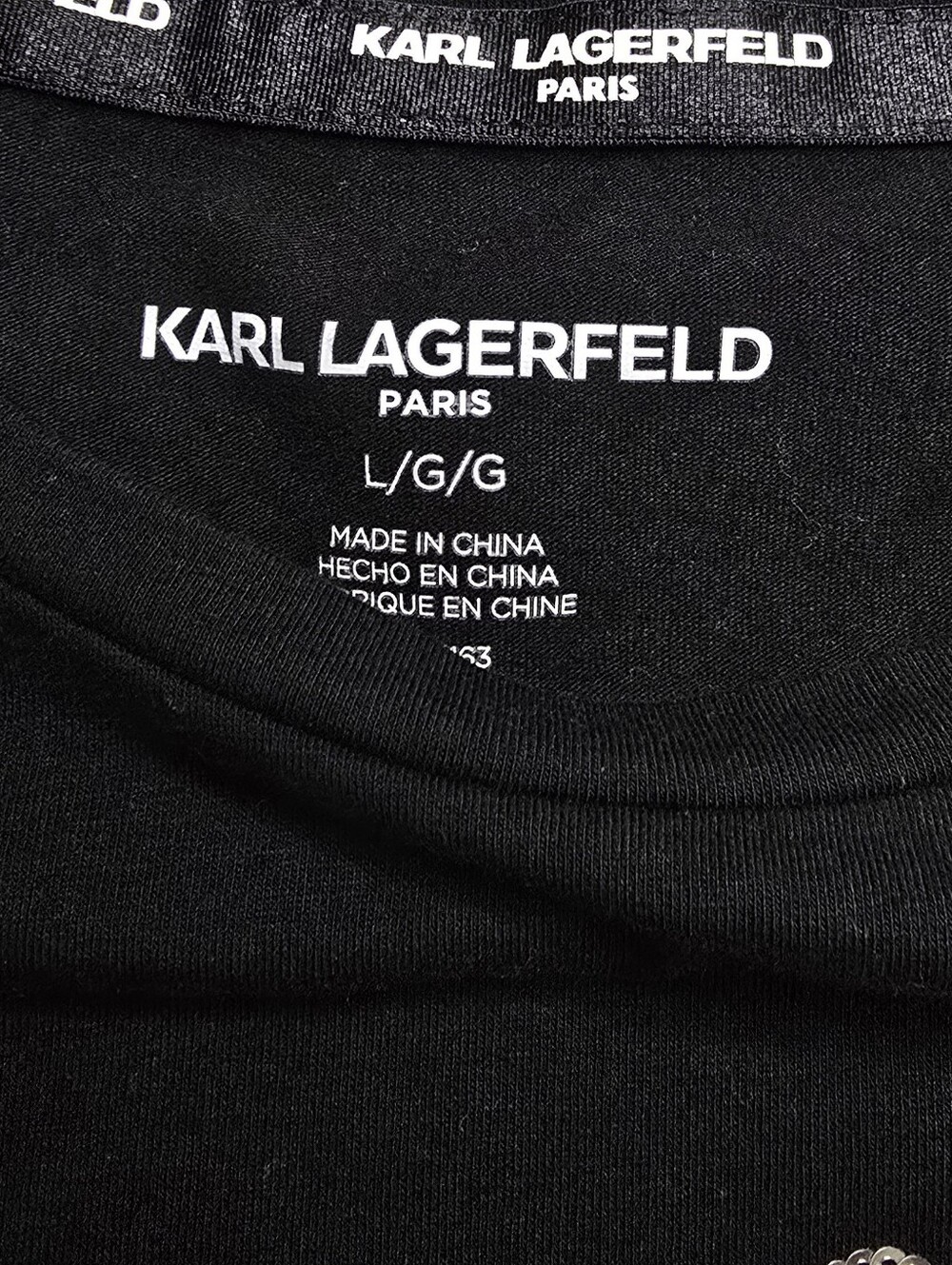 Karl Lagerfeld White and Black Tee Bejeweled Choupette Dramatic Feastive - Picture 2 of 12
